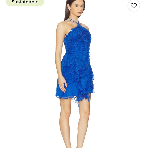 AMUR Vibrant Blue Ruffled Mini Dress - Picture 3 of 4